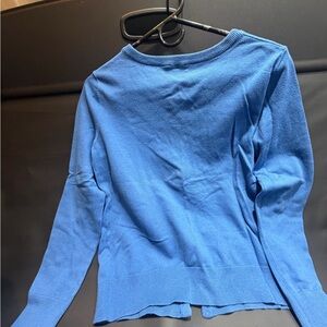 Talbots Royal Blue Button-Front Crewneck Cardigan